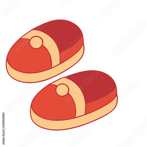 Red and beige hamburger patties.