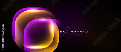 Abstract layers create vibrant, glowing oval shape. Dark background emphasizes colorful illumination. Modern design element.