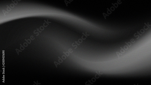 Dark grainy abstract background with soft wave and film grain texture overlay