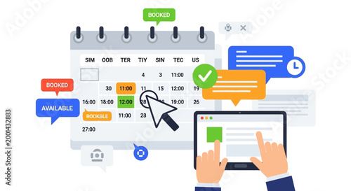 Online Calendar Schedule Management and Appointment Booking System. Digital Event Planner Concept with Interactive Interface for Modern Time Organization