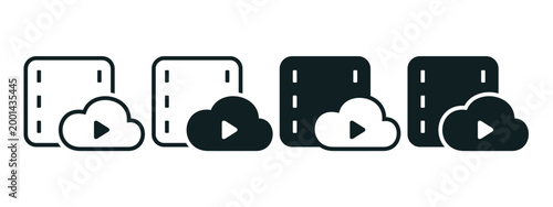 Video Streaming Cloud Icon. Online Content. Vector Illustration