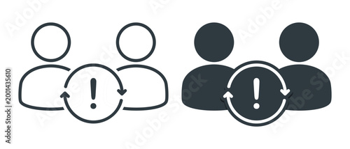 Staff Turnover Alert Icon. Workforce Attrition Risk. Vector Illustration