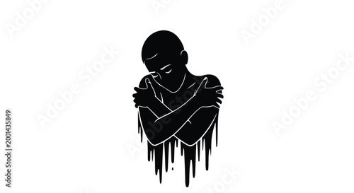 Black silhouette of a man with arms crossed