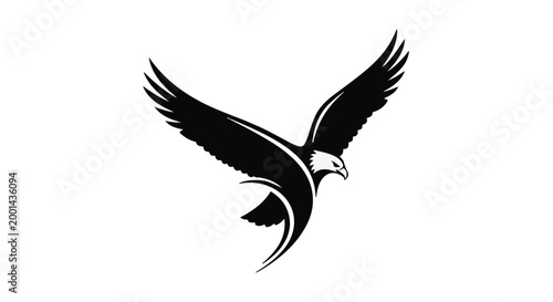 black eagle flying icon silhouette