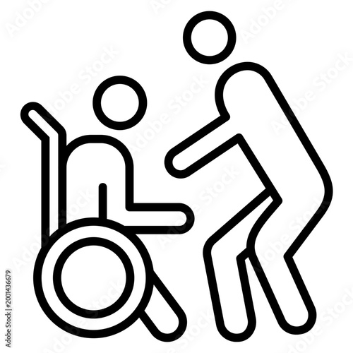 Caregiver Icon – Elder Care Support Vector Symbol