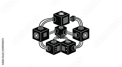 blockchain network technology concept illustration