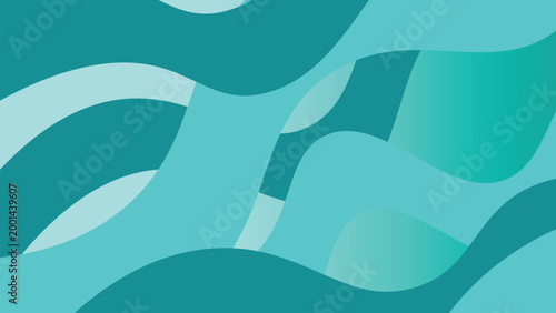 Abstract teal turquoise wave vector background with smooth flowing curves modern gradient design for creative digital art projects