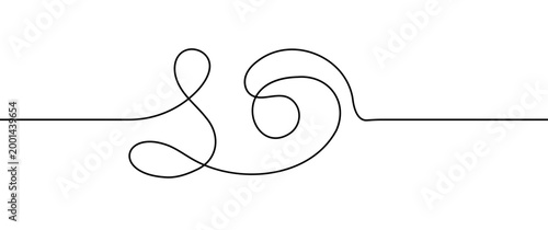 Seamless line squiggle cable pattern with repeating curves, tangled wavy thread style on white background.