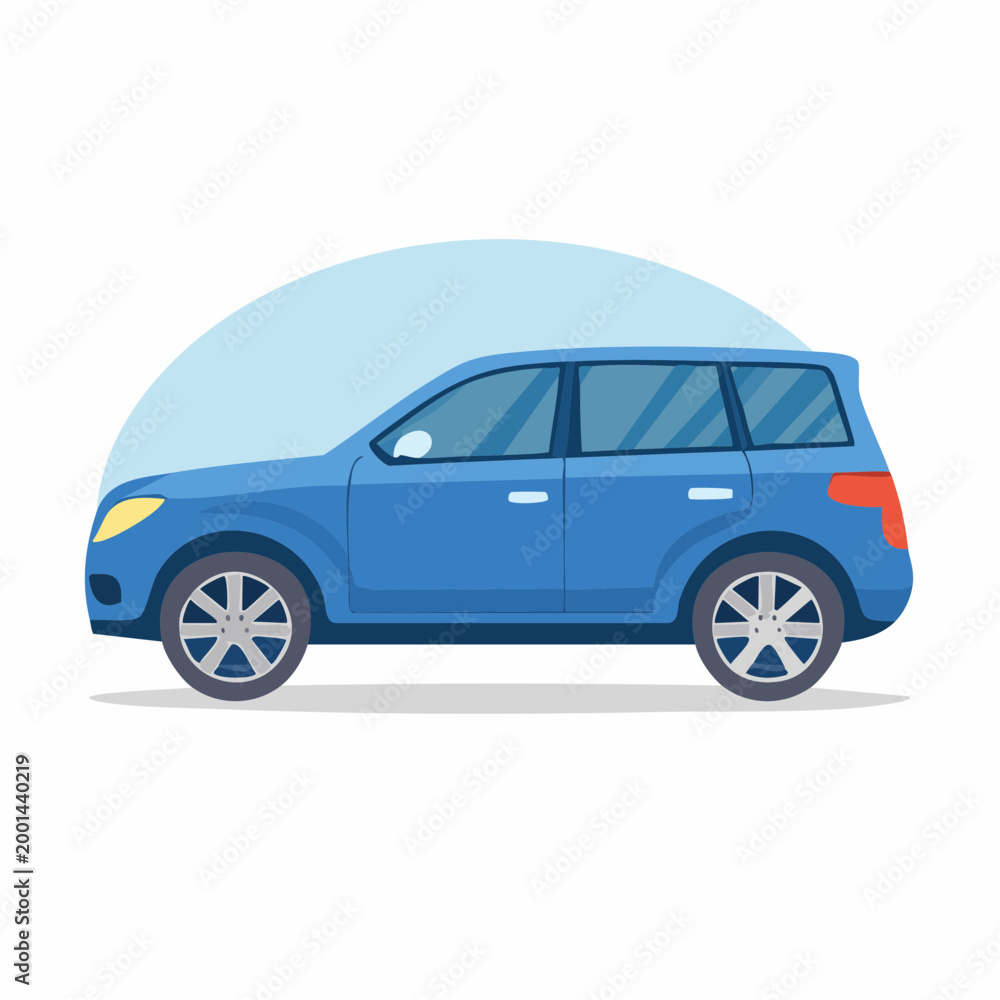 Fototapeta premium Blue SUV Car Illustration