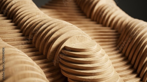Close-up of Intricate Wooden Design Wood Design Craftsmanship Interior Furniture Texture Art. Concept featuring wood, design, craftsmanship, interior, furniture for professional commercial design.
