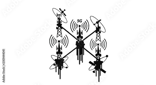 5G network antenna technology illustration