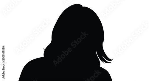 black silhouette of a woman's head and shoulders