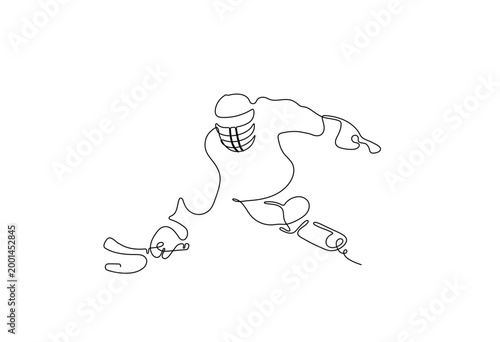 Photography Single line drawing of a adaptive hockey sportsman