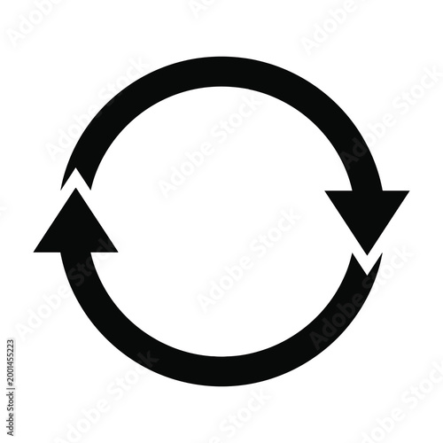 Recycling symbol with two arrows circular motion