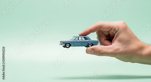 hand holding a small toy car