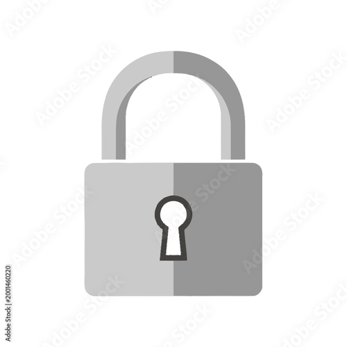 Gray metal locked padlock icon.