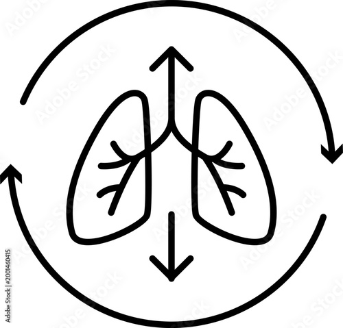 Lungs Breathing Health Cycle Icon