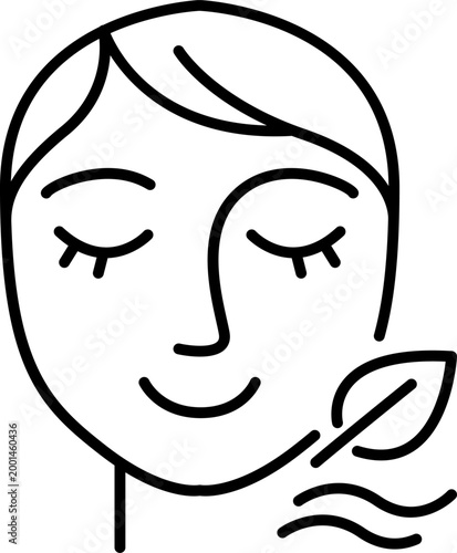 Spa Wellness Leaf Face Icon