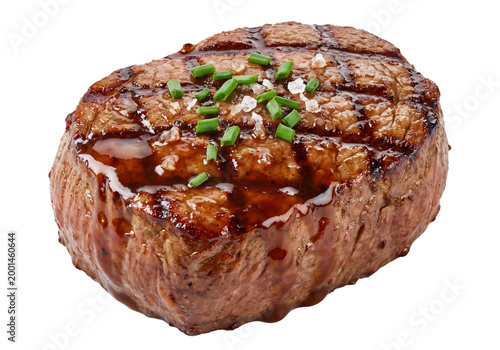 Grilled Filet Mignon with Chives and Glaze
