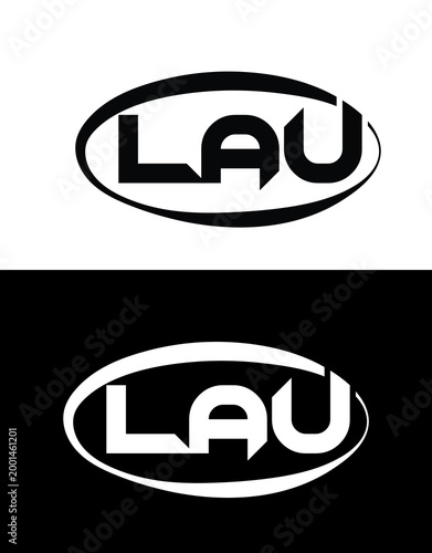 LAU Abstract Modern Lettermark Logo Design. Monogram brand identity abstract logo.