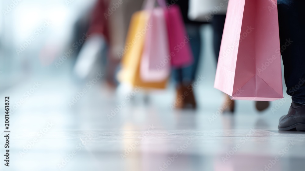 Fototapeta premium Group of shopping customers, retail lifestyle concept