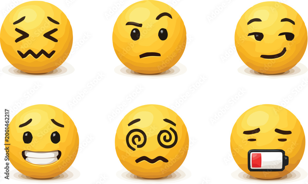 Fototapeta premium Collection of various emoticon faces