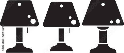 Desk lamps icons silhouette on white background