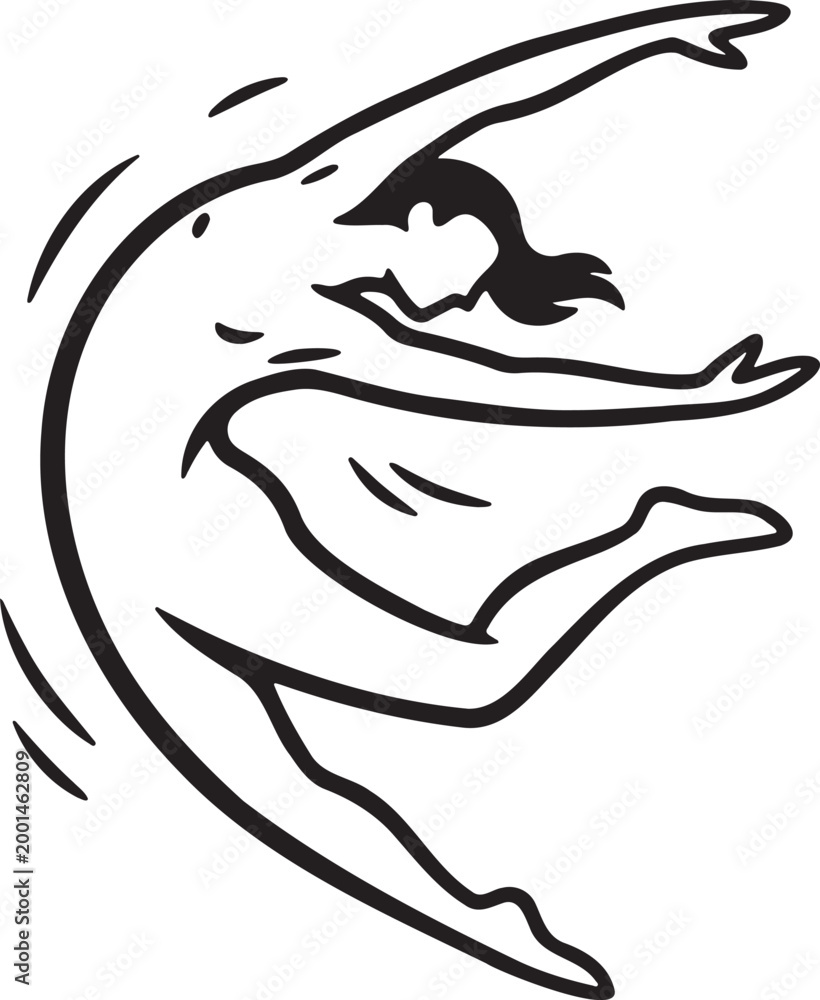 Obraz premium 143_A black and white silhoue_traced