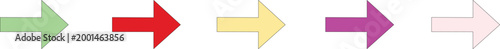 colorful arrow icons pointing right in different styles and shades isolated on white background for navigation and design elements