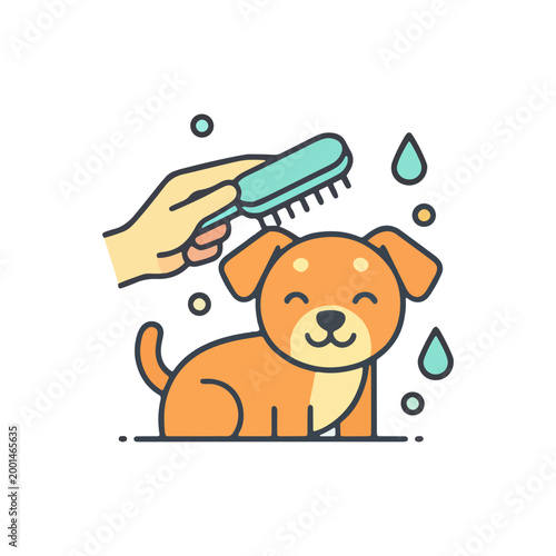 Dog Grooming and Bathing Icon