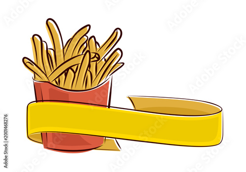 French fries with a vignette.
