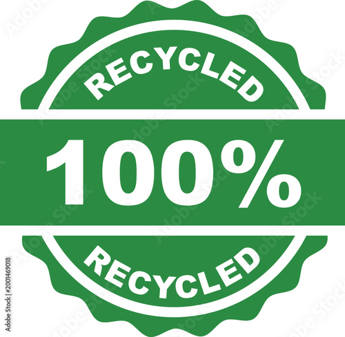 recycled badge green and white design high quality