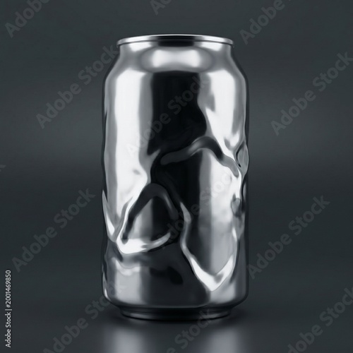 Drink can with liquid metal surface effect