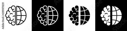 neurology black and white icon design concept