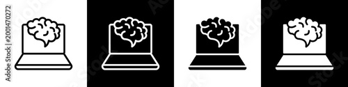 Learning black and white icon design concept