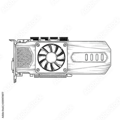 Computer graphics card with fan cooling system
