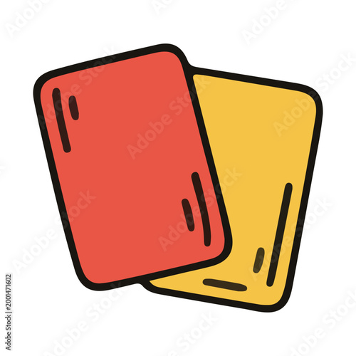 Red and Yellow Soccer Penalty Cards Vector Illustration