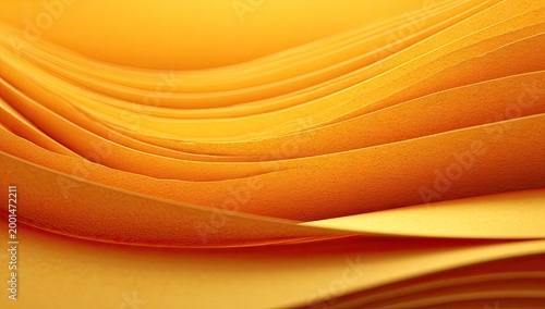 Flowing amber paper curves create a textured abstract background