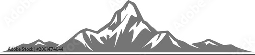Ama Dablam mountain silhouette vector, detailed alpine peak with snow ridge accents, clean modern design