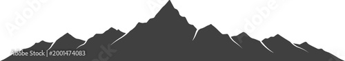 Ganesh Himal mountain range silhouette Nepal minimal vector landscape