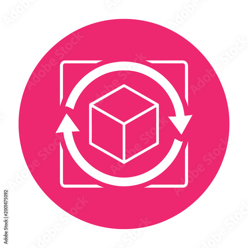 Cube rotation icon symbol
