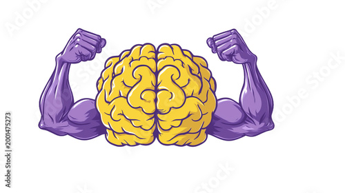 Brain Power Graphic Mental Strength Vector Icon PNG on Transparent Background 