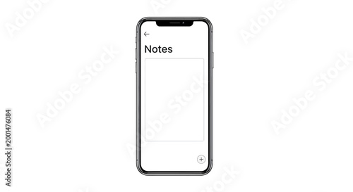 Smartphone with Notes App Open.
