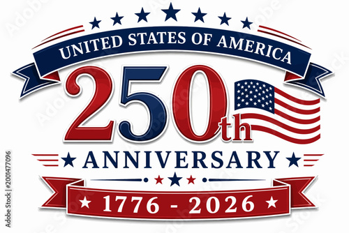 United states 250th anniversary commemorative seal celebrating two and a half centuries