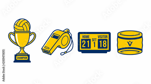 Yellow icon volly ball beach throphy 