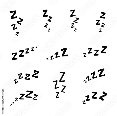 Sleep Zzz Symbols Vector Illustration