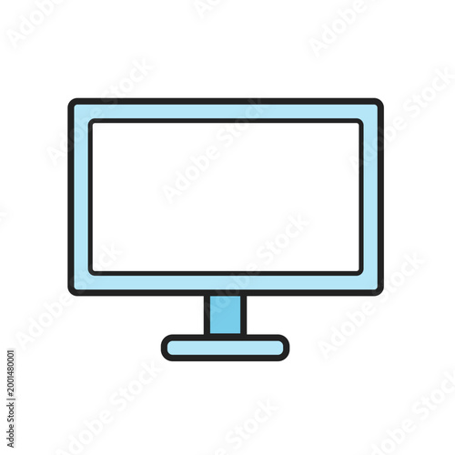 シンプルなパソコンのイラスト　PC　モニター