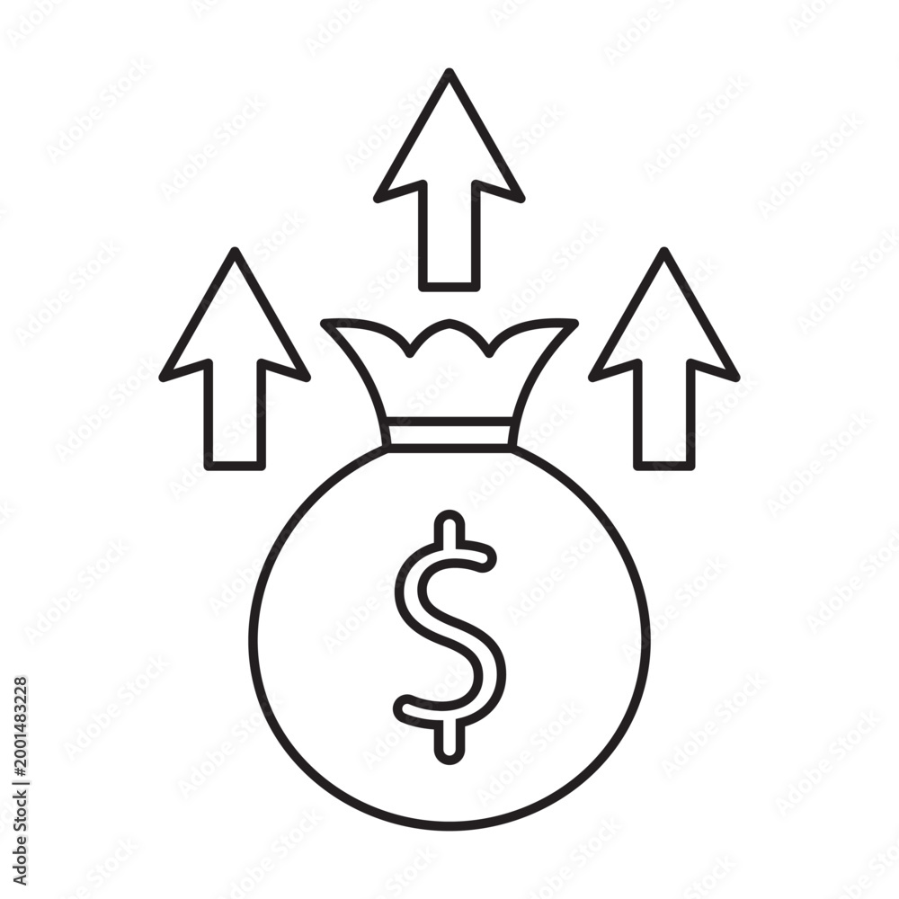 Obraz premium Business growth icon line, element icon for design branding, print, web, mobile app, and digital media
