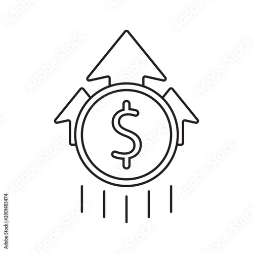 Business growth icon line, element icon for design branding, print, web, mobile app, and digital media