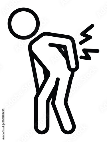 Back Pain Man Vector Illustration